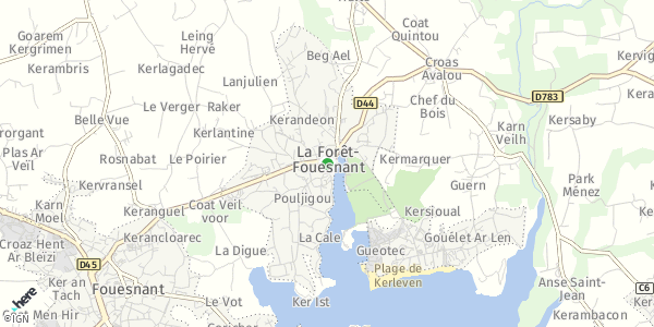 HERE Map of La Forêt-Fouesnant, France